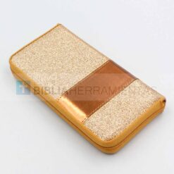 Biblia cartera dorada con brillos y cierre RVR1960 (9788941296904) - Perspectiva 3