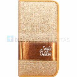 Biblia cartera dorada con brillos y cierre RVR1960 (9788941296904) - Pasta frontal