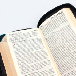 Biblia cartera negra con brillos y cierre RVR1960 (9788941296911) - Vista abierta 1