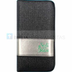 Biblia cartera negra con brillos y cierre RVR1960 (9788941296911) - Pasta frontal