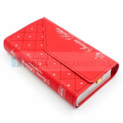 Biblia cartera mujer roja con imán RVR1960