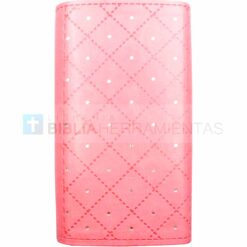 Biblia cartera mujer rosa con broche RVR1960 (7898521818142) - Pasta trasera
