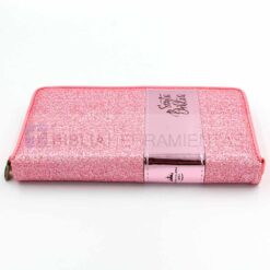 Biblia cartera mujer rosa brillos con cierre RVR1960