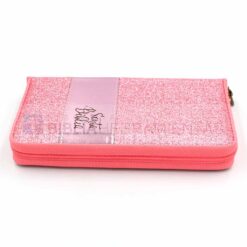 Biblia cartera mujer rosa brillos con cierre RVR1960