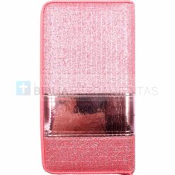 Biblia cartera mujer rosa brillos con cierre RVR1960